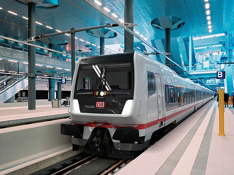 ICE 884 – Darstellung eines Zuges im Kontext eines unerwarteten Zwischenfalls im Bahnverkehr Einfahrender ICE im Bahnhof als visuelle Darstellung der Ereignisse rund um den Zwischenfall im ICE 884.